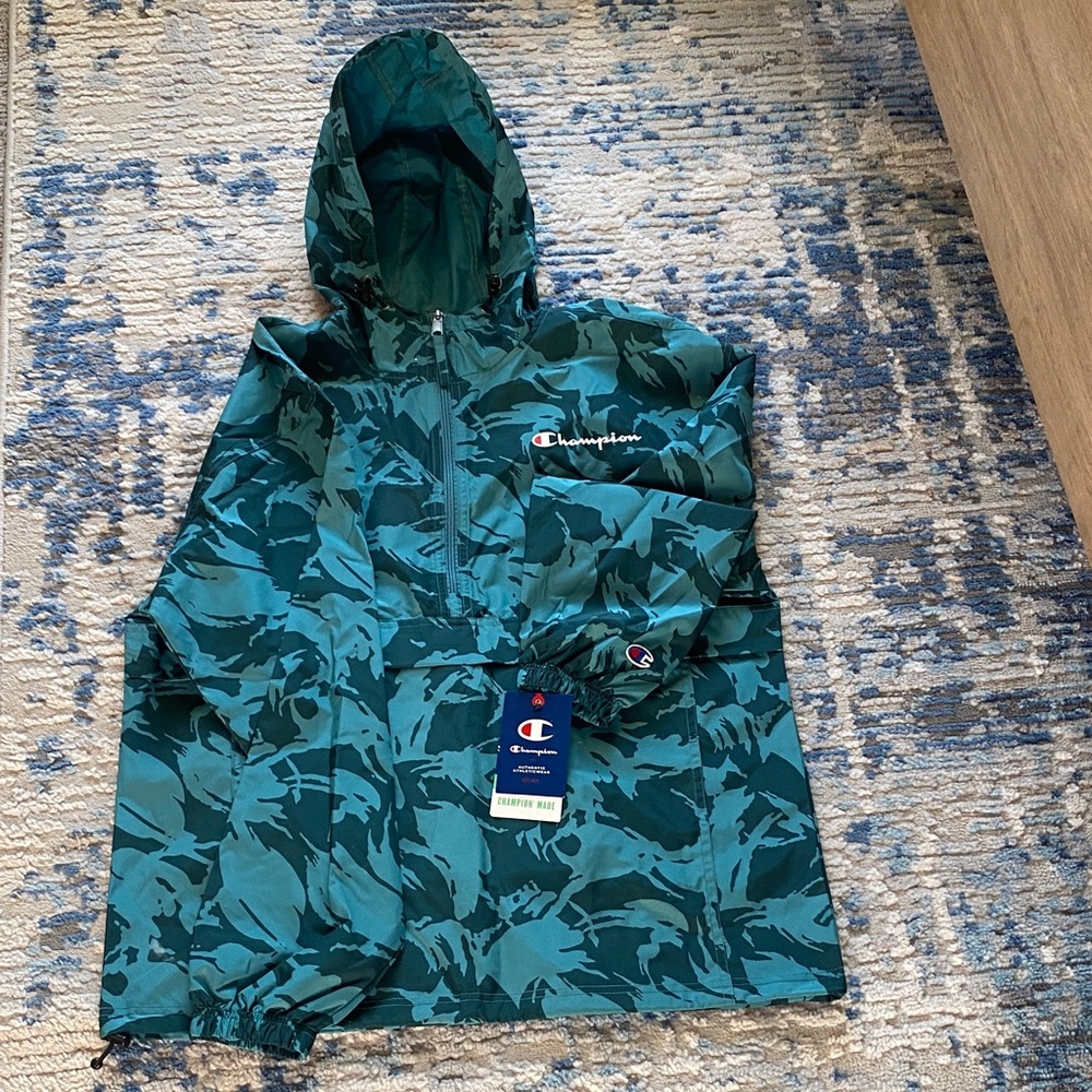 Champion Mens Teal Camouflage Raincoat
